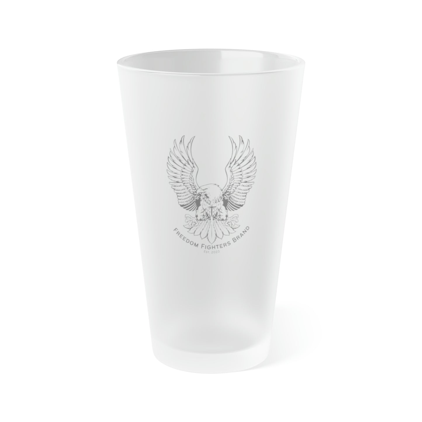 Freedom Fighters Frosted Pint Glass, 16oz